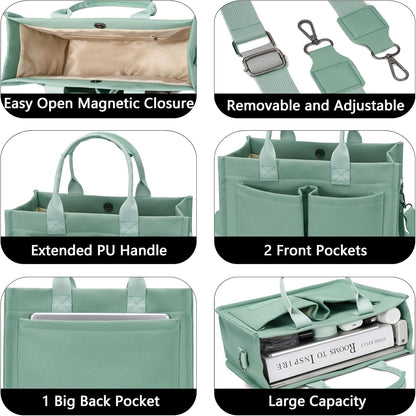 ZHMO Canvas Tote Bag for Women,Women's Bags Crossbody Bags Work Laptop Tote Bag Large Handbags Purse for Travel Nurse Teacher
