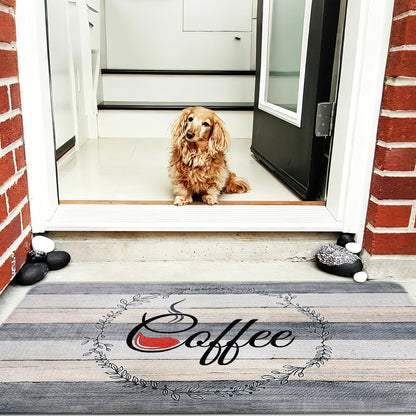 Coffee Kitchen Rug, 20"x47" Soft Velvet Kitchen Runner, Laundry Room Rugs Thickened TPR Bottom Floor Mat, Friendly for Kids & Pets, Multi-Use for Yoga Office, Coffee Station Rug Decor