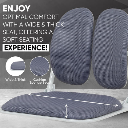 【Premium Dual-Backrests】 Made in Korea Ergonomic Floor Chair with Back Support - Meditation Chair, Floor Gaming Chair, Reading Chair, Floor Chairs for Adults, Foldable Chair (Black Leather)
