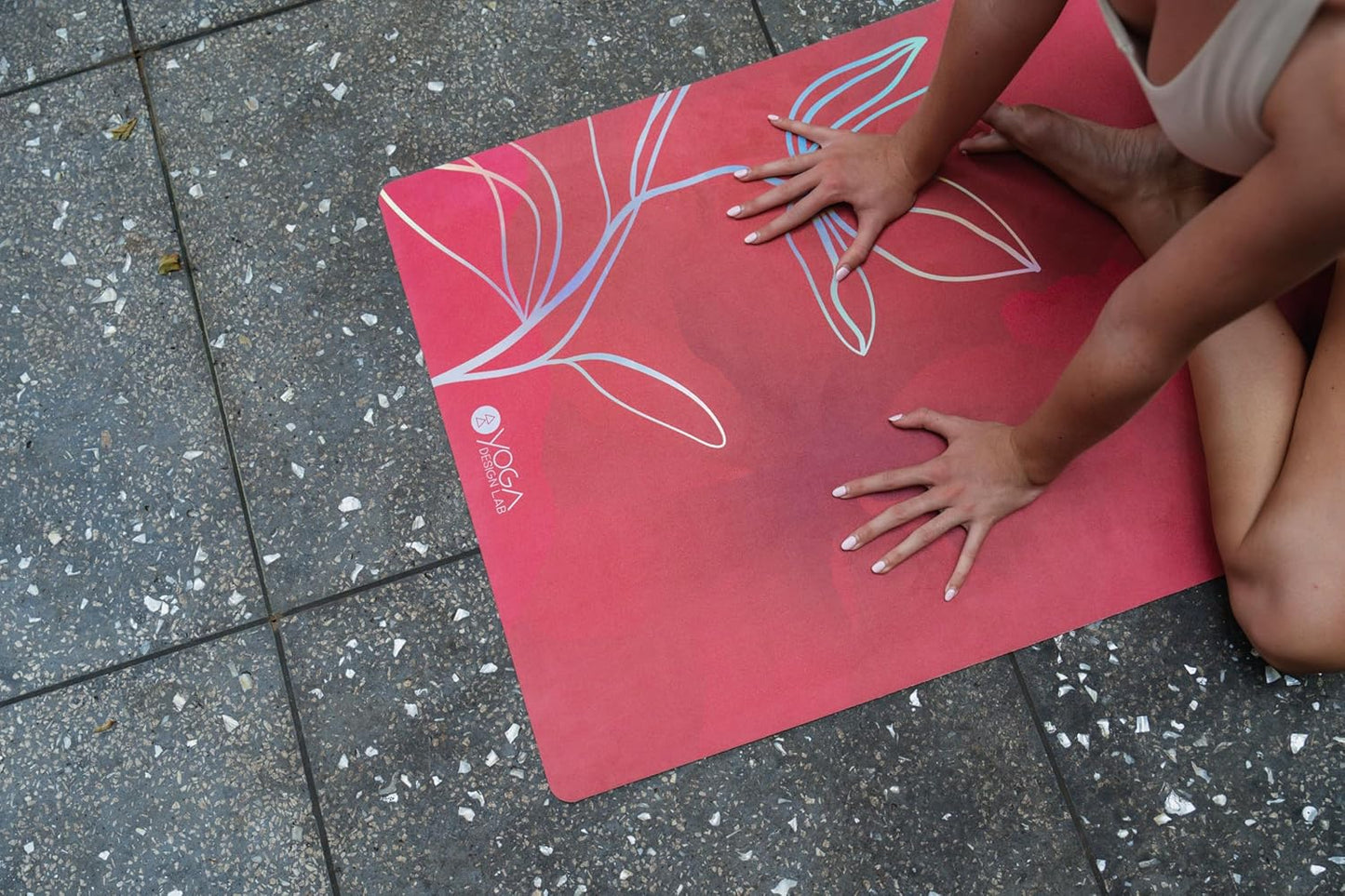 YOGA DESIGN LAB | The Combo Yoga Mat | 2-in-1 Mat+Towel | Eco Luxury | Ideal for Hot Yoga, Power, Bikram, Ashtanga, Sweat | Studio Quality | Includes Carrying Strap!