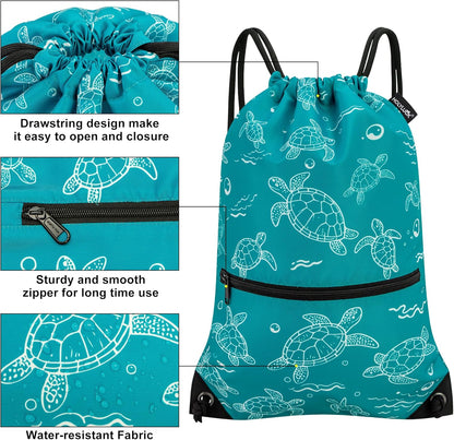 HOLYLUCK Drawstring Backpack Bag Sport Gym Sackpack - Colors A