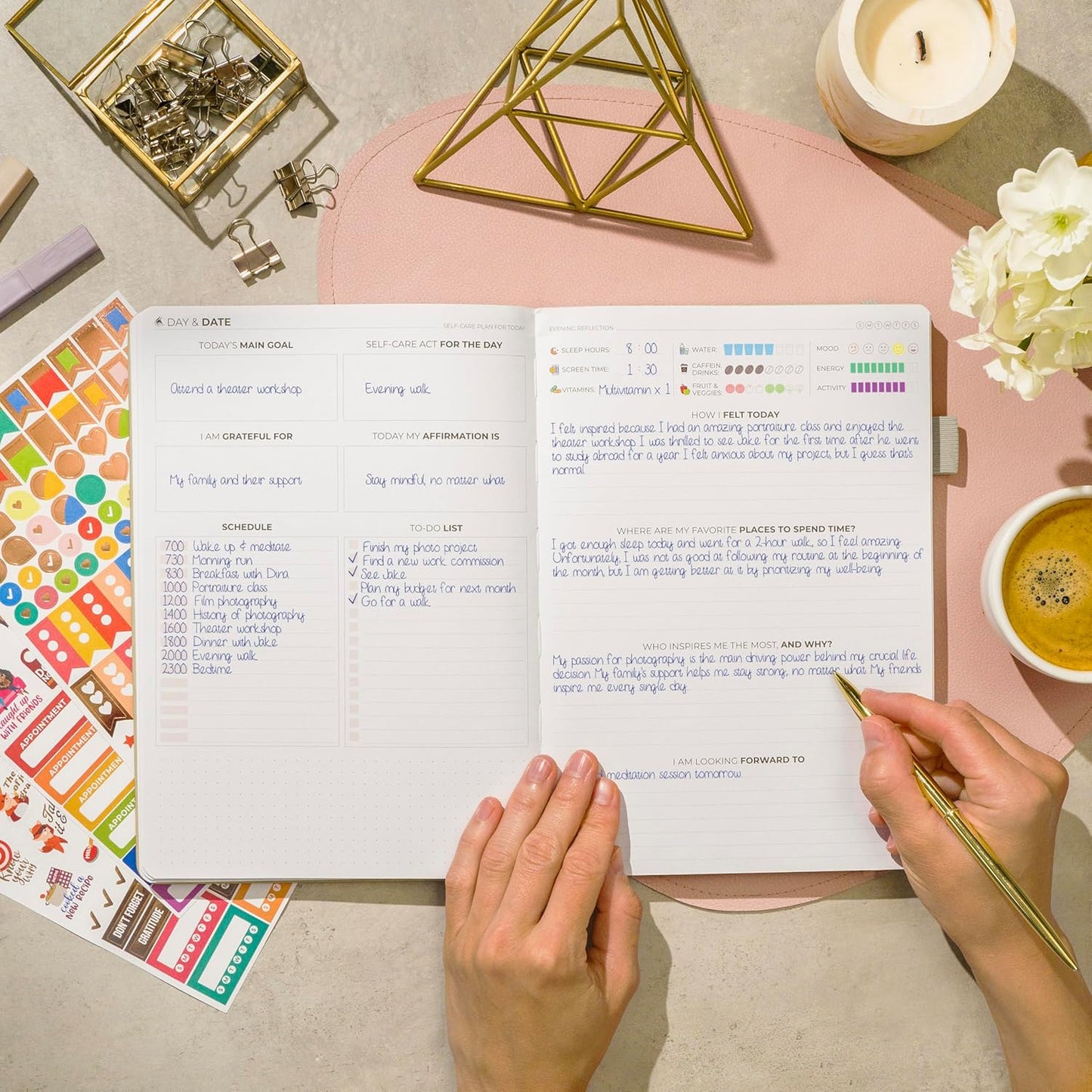 Clever Fox Self-Care Journal – Daily Reflection Notebook – Mental Health & Personal Development Planner, Meditation & Mood Log, A5 (Turquoise)