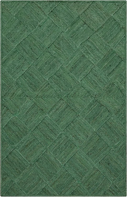 Hand Braided Jute 4 Ft Square Kilim Rug Flatweave Pink Geometric Pattern Jute Sisal Rug, Thick 0.27 Inch Indoor Outdoor Carpet for Kitchen, Bedside, Yoga Mat - Colors B