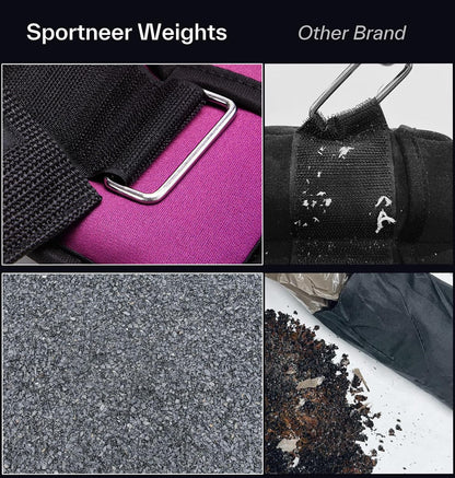 Sportneer Adjustable Ankle Weights Set - 1 Pair (2-10 lbs) Removable Sandbags for Women & Men, Comfortable Neoprene Leg Weights for Walking, Running, Pilates, Yoga, Home Workout & Physical Therapy