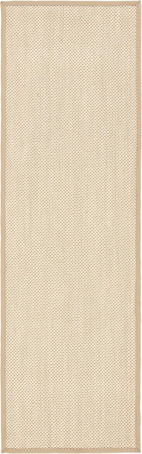 SAFAVIEH Area Rug 11x15 - Natural Fiber Collection - Large - Maize & Linen Color, Sisal, Woven Design with Border (NF141B) - Colors B