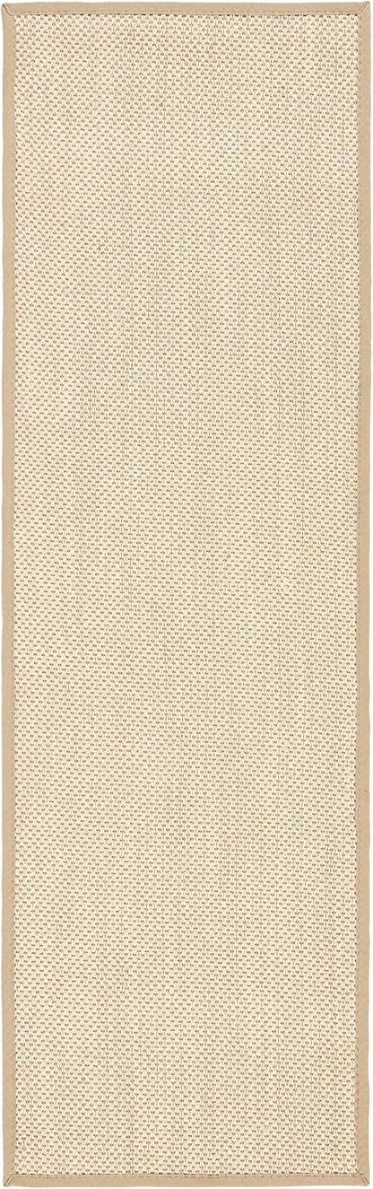 SAFAVIEH Area Rug 11x15 - Natural Fiber Collection - Large - Maize & Linen Color, Sisal, Woven Design with Border (NF141B) - Colors B