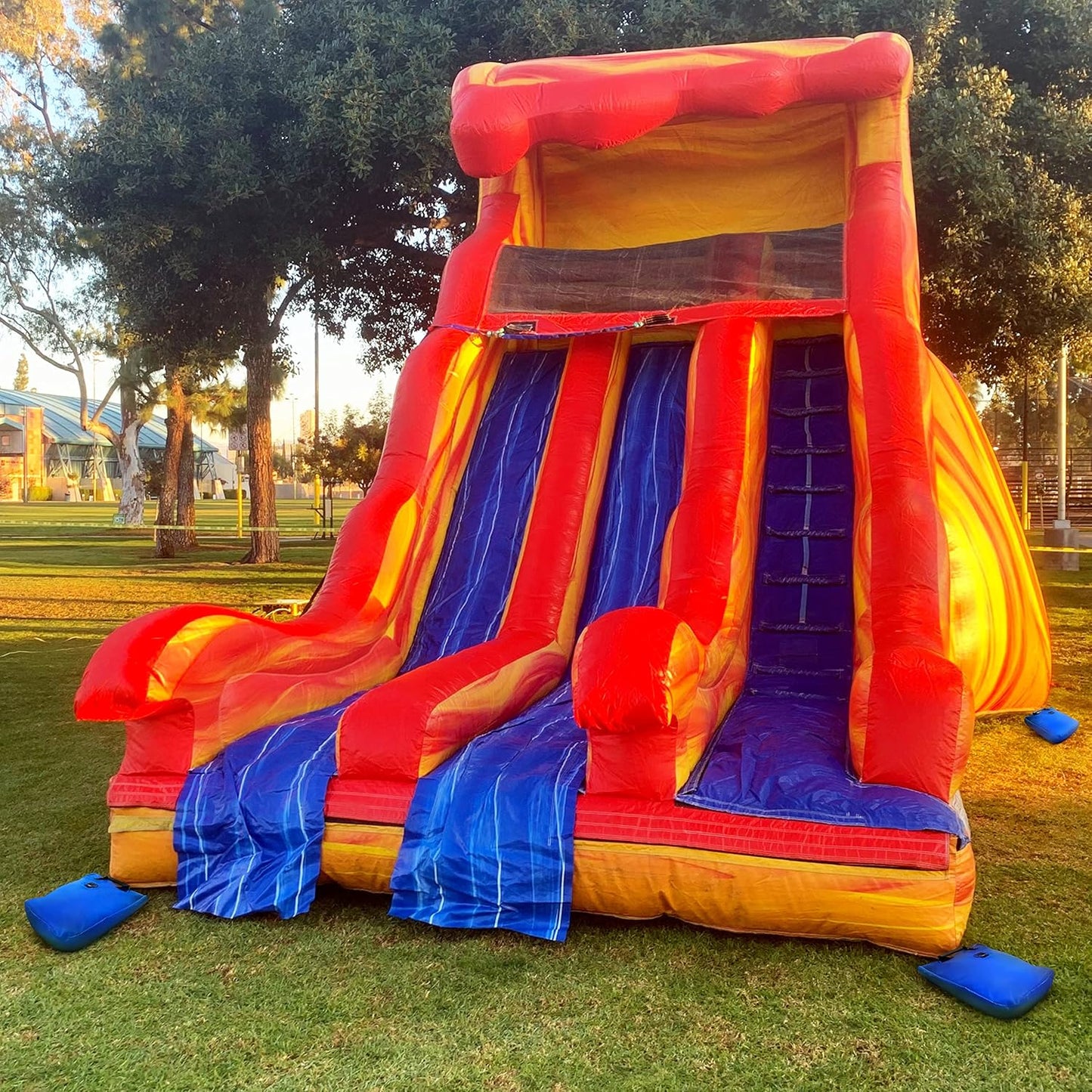 Hullaballoo Durable Vinyl Sand Bags, Outdoor Indoor Anchor Safety Product for Inflatable Bounce House, Water Slides, Canopies and Tents, Holds 50 Pound Capacity, 4 Pack