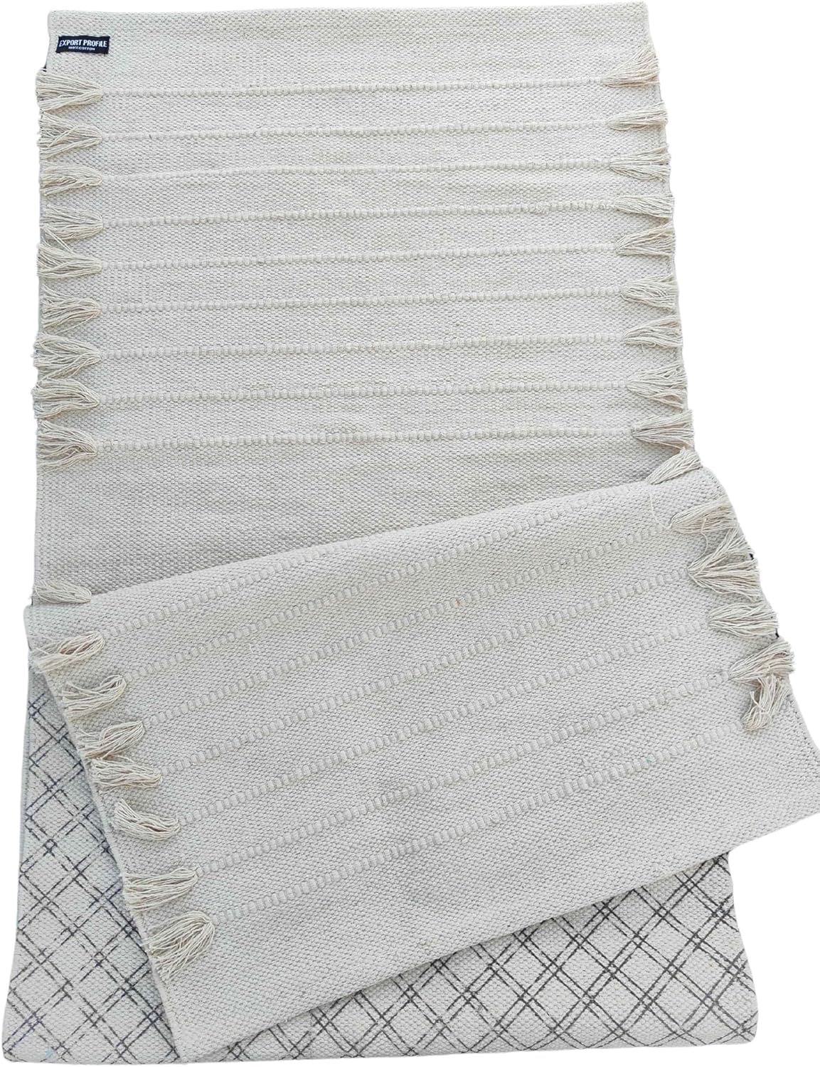 Indian Handmade100 % Organic Anti Skid Multi Colour Cotton Yoga Mat - Eco-Friendly Hand-Woven Rug - Non-Slip & Thick (24”x72”x5mm) for Hot yoga & Everyday Fitness at Home - Comfortable & Foldable Extra-Long Mat