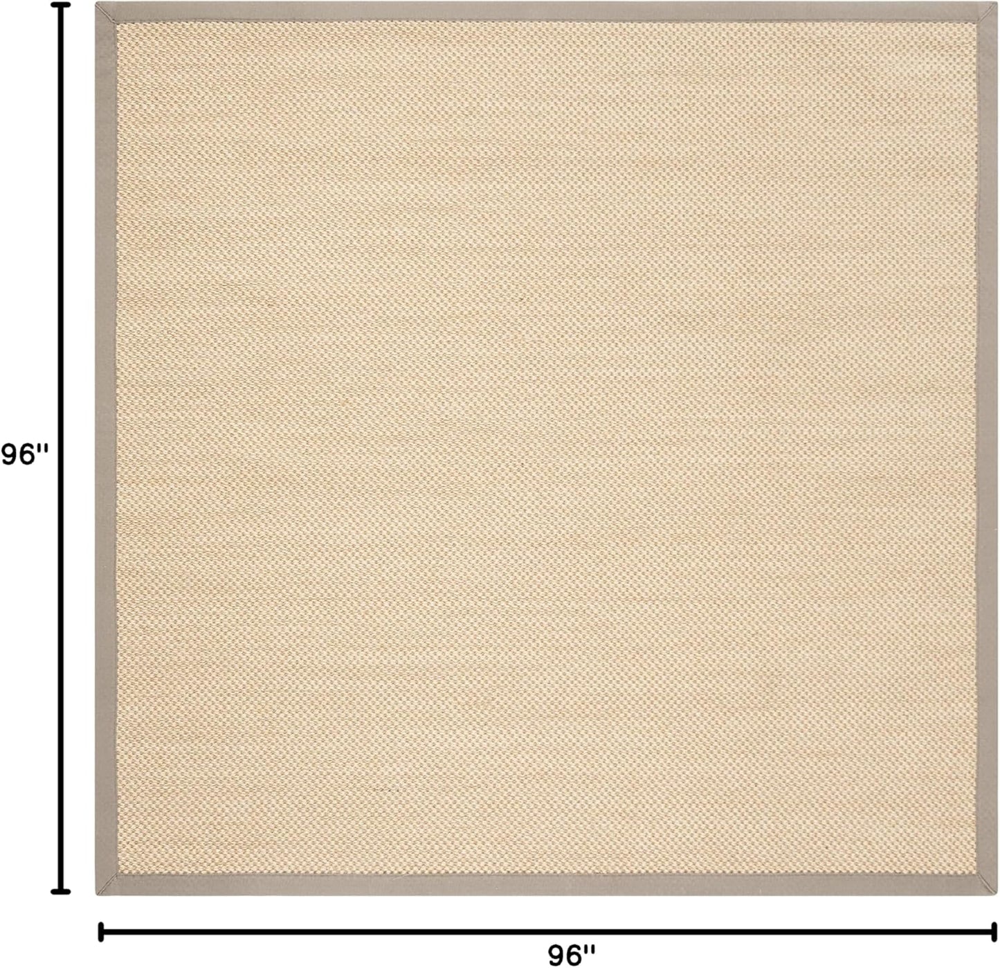 SAFAVIEH Area Rug 11x15 - Natural Fiber Collection - Large - Maize & Linen Color, Sisal, Woven Design with Border (NF141B) - Colors B