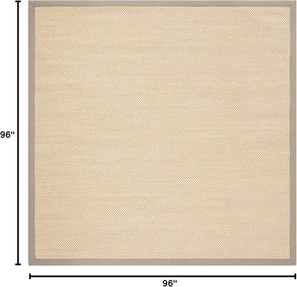 SAFAVIEH Area Rug 11x15 - Natural Fiber Collection - Large - Maize & Linen Color, Sisal, Woven Design with Border (NF141B) - Colors B