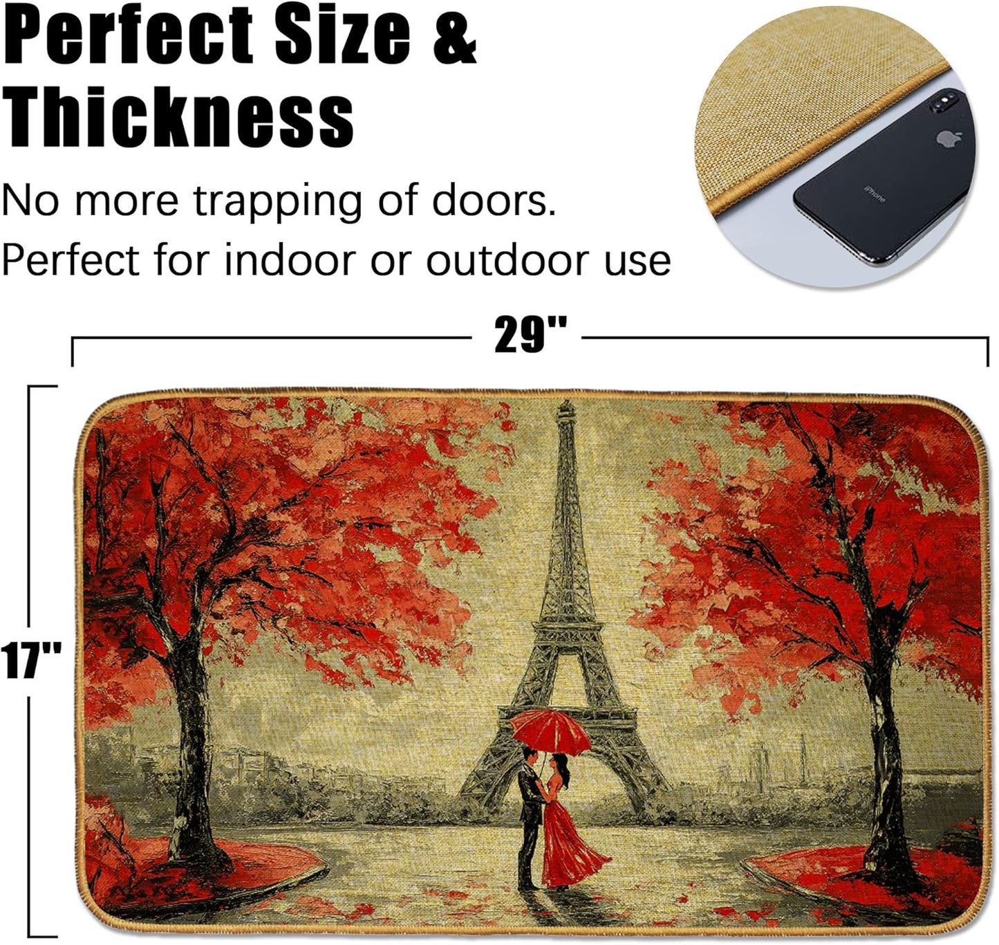Doormat Yoga Frog Front Door Mat Indoor Outdoor Entrance,Pink Lotus Flower Door Mat Waterproof Low Profile All-Season,Easy Clean Patio Porch Entryway Floor Rug 17x29 Inch