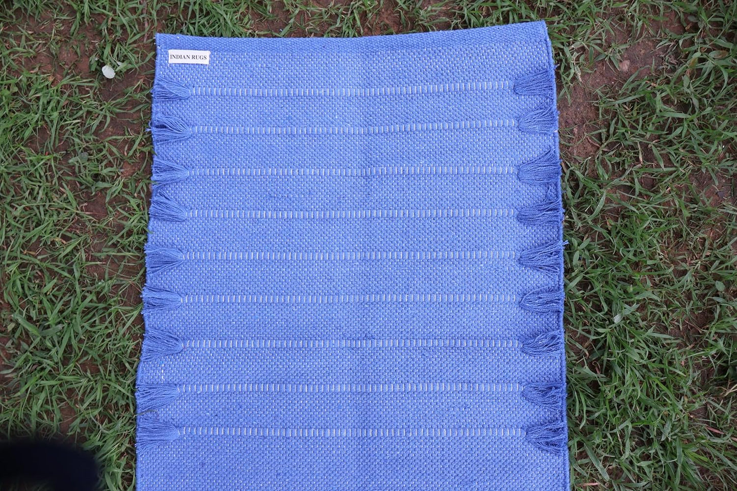 EcoComfort Cotton Yoga Mat - Hand-Woven, Extra-Thick for Ultimate Home Fitness - Durable & Stylish Yoga Rug (24”x72”x5mm)