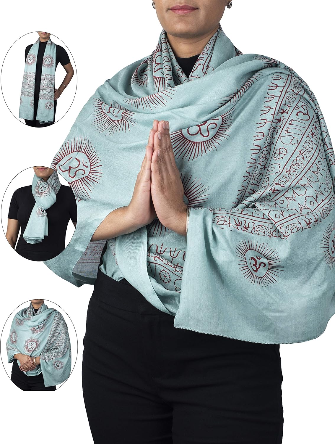 Yoga Scarf Meditation Shawl Large Wrap Hindu Prayer Stole OM print
