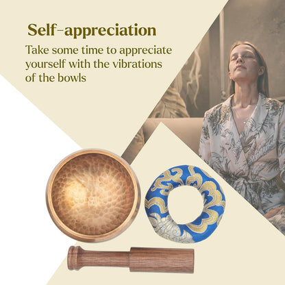 Tibetan Singing Bowl Set - Authentic Cuencos Tibetanos for Sound Healing, Meditation & Chakra Balancing - Includes Cushion, Mallet-Unique Spiritual Gifts for Women and Men (7 Chakra Hand Hammered Set)