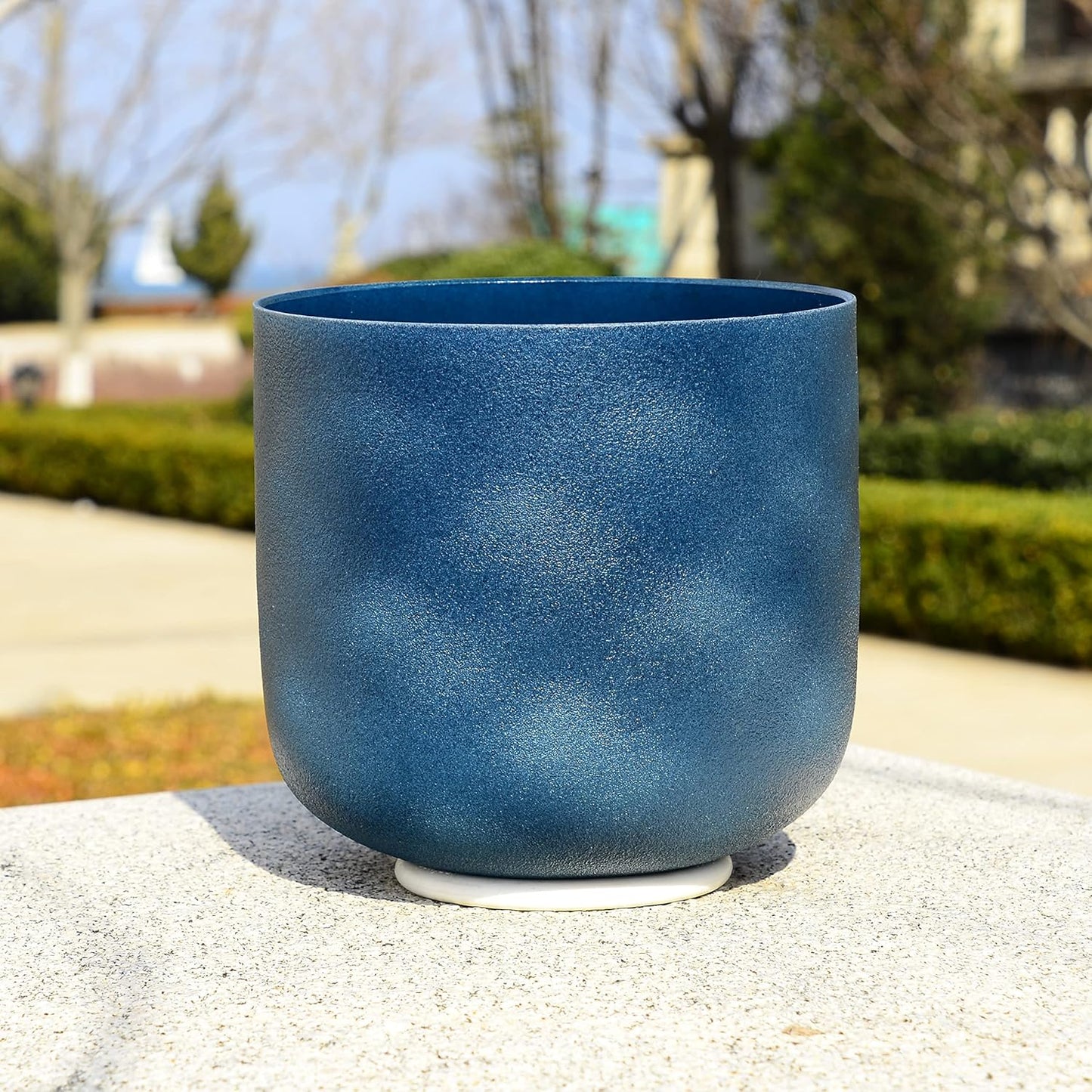 ALIOTH 7" B Note Crystal Singing Bowl Crown Chakra with Suede Mallet for Meditation, Yoga, Chakra Healing & Sound Therapy