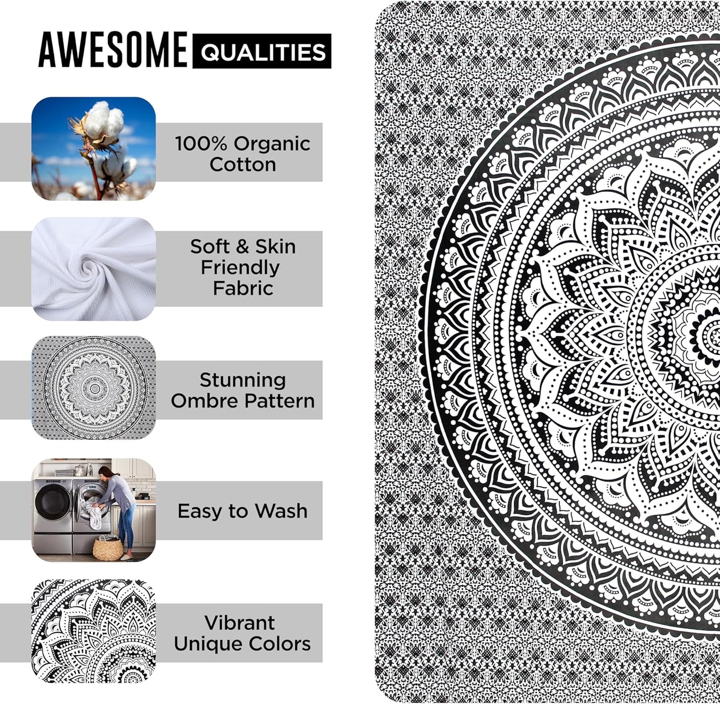 raajsee Indian Cotton Green Tapestry Mandala Wall Hangings- Tapestry For Bedroom - Indie Wall Tapestry Hippie Room Decor - Boho Small Tapestrys Aesthetic 30x40 Inches