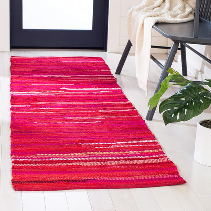 SAFAVIEH Area Rug 3x5 - Rag Rug Collection - Blue & Multi, Handmade Cotton, Boho Stripe Pattern, Ideal for Entryway, Living Room, Bedroom, Dining Space (RAR130B)