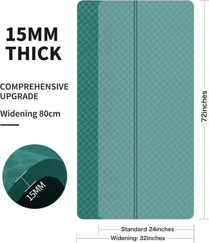 nuveti Large Exercise Mat - 15mm/20mm/30mm Thick Yoga Mat | Workout Mat for Fitness, Yoga, Pilates, Stretching & Floor Exercises for Women & Men with Free Carrying Bag