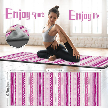 Yoga Towel,Absorbent Yoga Mat Towel for Hot Yoga Non Slip,Stylish Prints,Ideal for Workouts,Hot Yoga,Bikram,Pilates Equipment,72 x 27 in,Gradient Mandala
