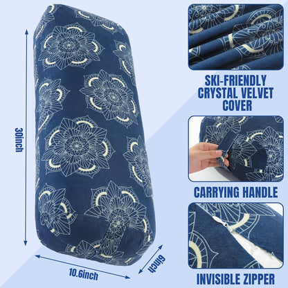 MABOZOO Yoga Bolster Pillow, Rectangular Yoga Bolster for Restorative & Meditation, Professional Meditation Cushion with Carry Handle