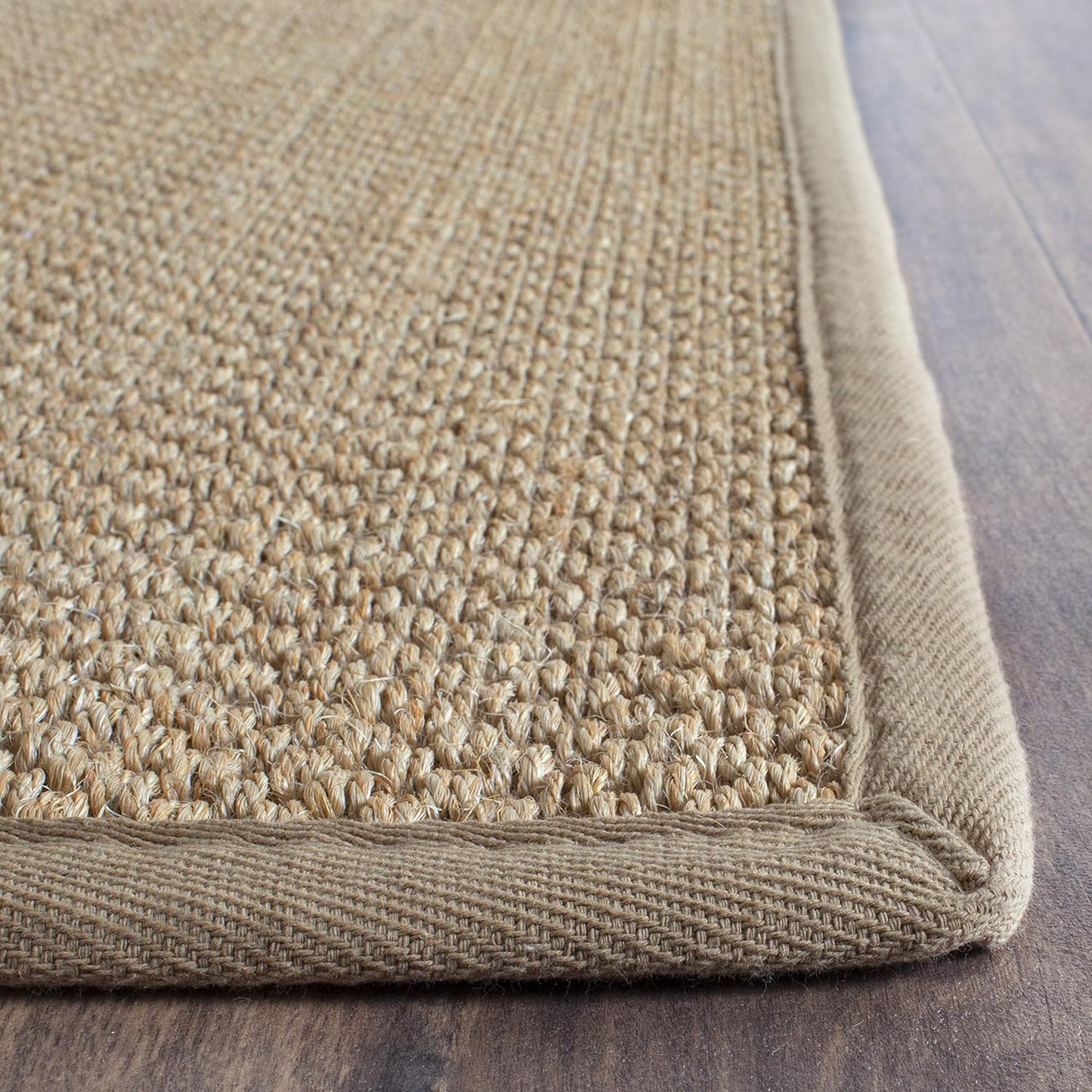 SAFAVIEH Area Rug 11x15 - Natural Fiber Collection - Large - Maize & Linen Color, Sisal, Woven Design with Border (NF141B) - Colors A