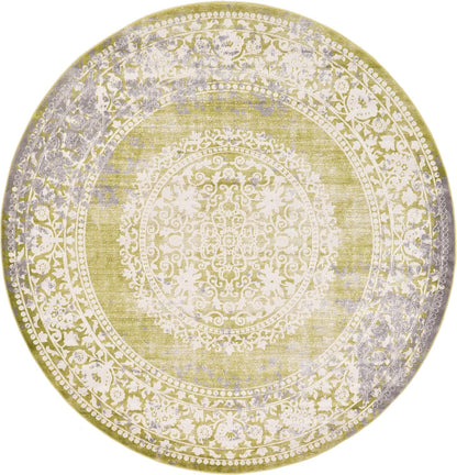 Unique Loom New Classical Collection Area Rug - Olwen (4'Round, Purple/ Gray)