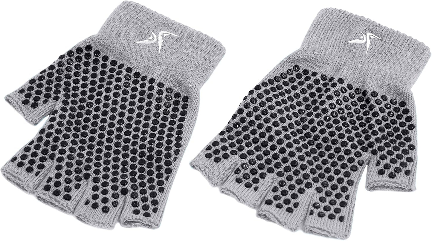 ProsourceFit Grippy Yoga Gloves, Yoga Hand Grips with Firm Fingerless Design, One Size Fits All Yoga Gloves with Grips for Women and Men