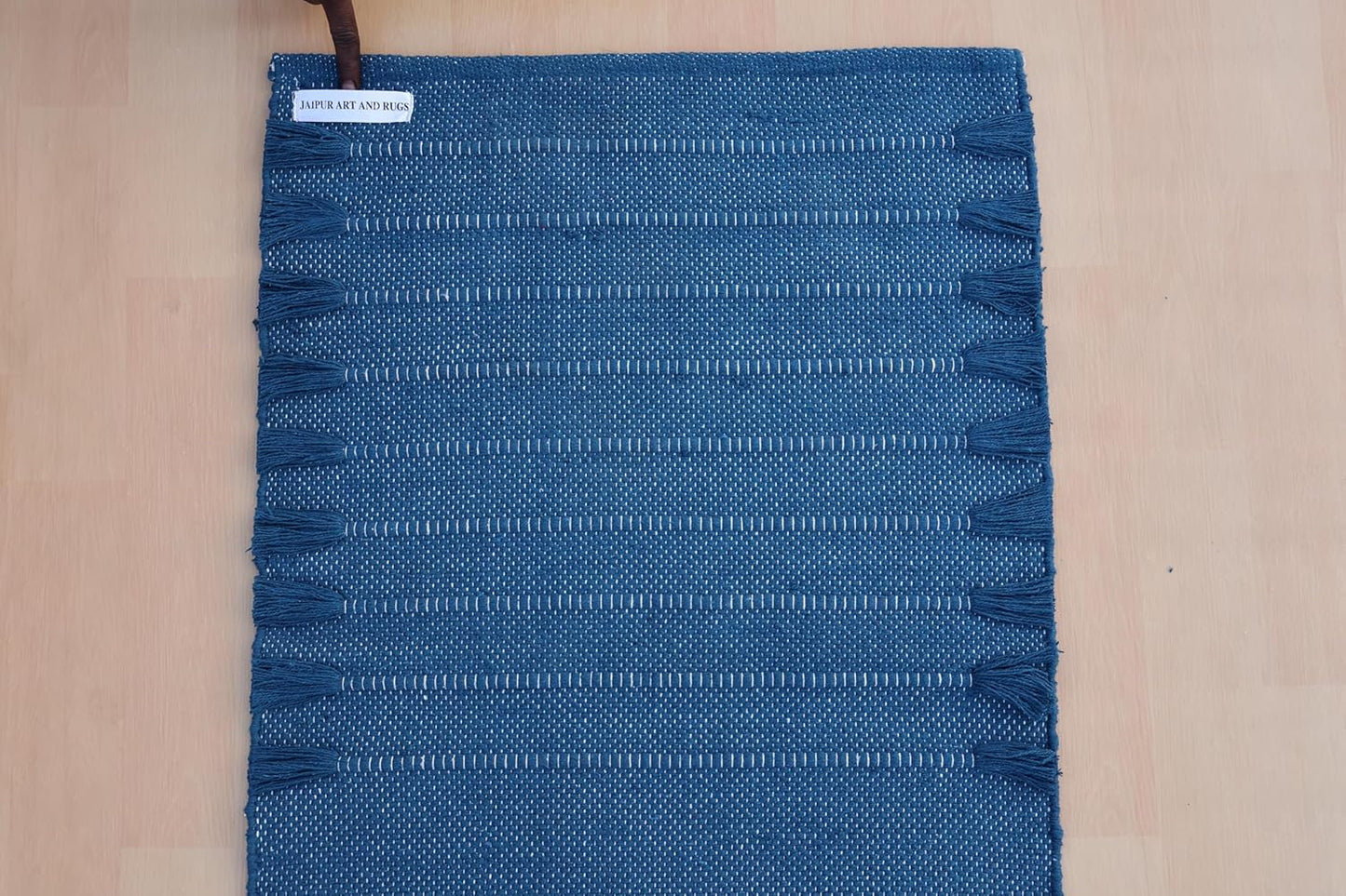 Jaipur Art & Rugs Cotton Yoga Rug - Eco-Friendly Hand-Woven Thick Mat (24”x72”x5mm) for Everyday Fitness at Home - Comfortable & Extra-Long - Colors B