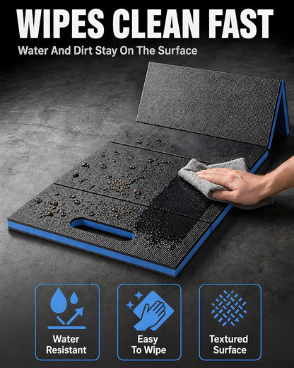 Foldable EVA Utility Mat with Handle, Heavy Duty Mechanic Mat for Kneeling, Workouts, Garages, Gardening, Camping, Picnics, Outdoor Adventures and Home Gyms, Red