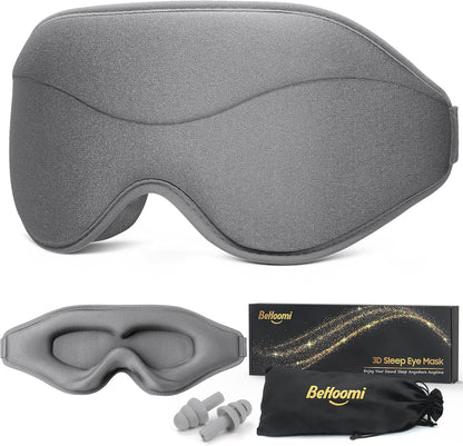 BeHoomi Sleep Mask, Premium Eye Mask for Sleeping, Total Blackout, Super Soft Comfort, Adjustable Fit, Upgraded 3D Ergonomic Designed Sleeping Mask for Home, Office, Travel, Meditation, Yoga, Pink