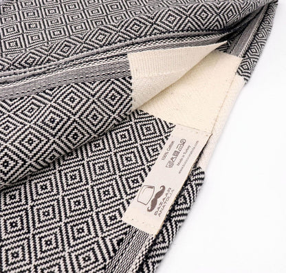 Bazaar Anatolia Turkish Beach Towel – 100% Cotton, Quick Dry, Lightweight and Sand Free – Perfect for Bathroom, Travel, Yoga, Camping, Oversized 71x39 inches - Diamond Black - Colors B