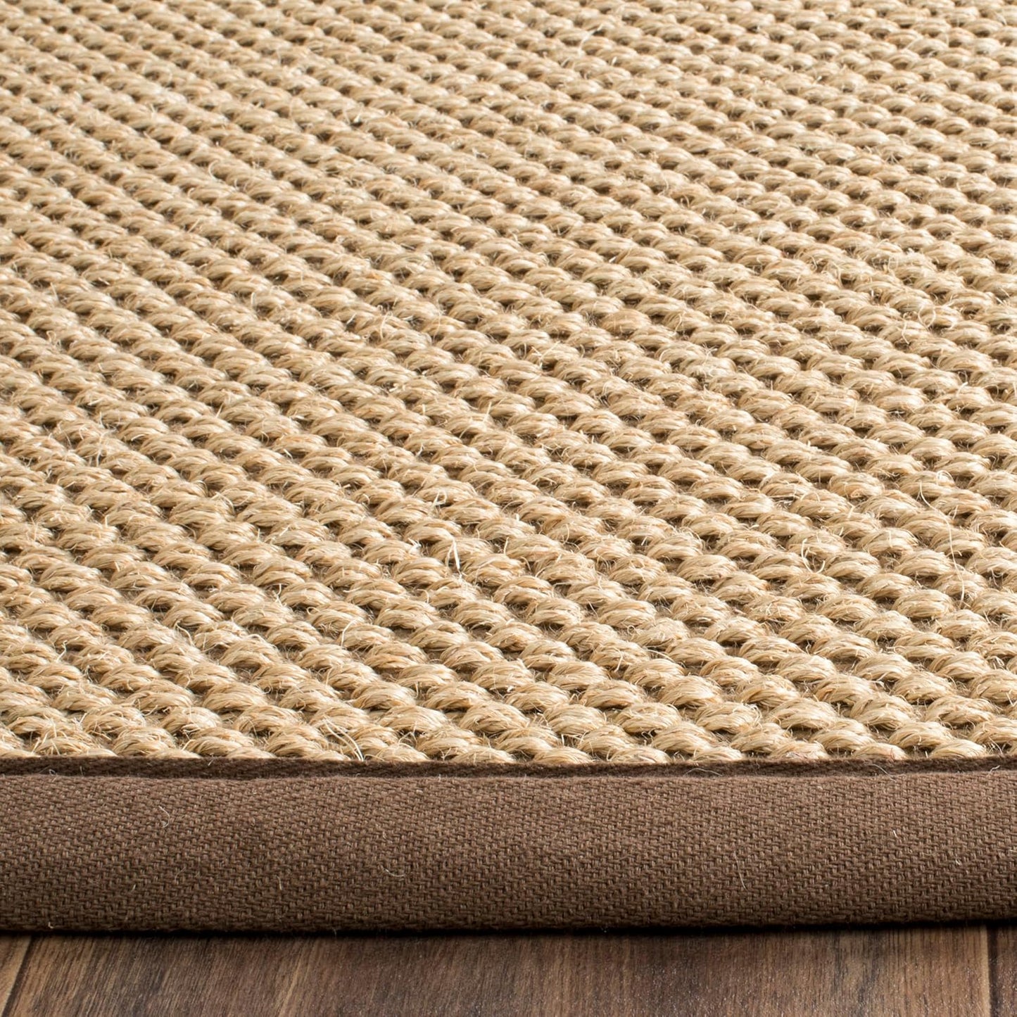 SAFAVIEH Area Rug 11x15 - Natural Fiber Collection - Large - Maize & Linen Color, Sisal, Woven Design with Border (NF141B) - Colors B