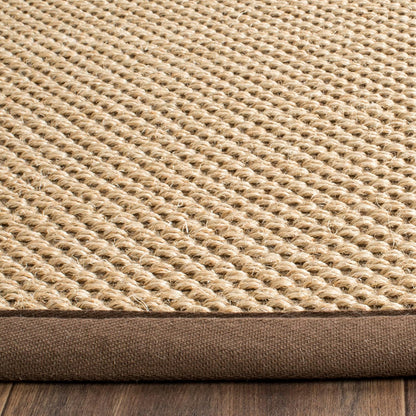 SAFAVIEH Area Rug 11x15 - Natural Fiber Collection - Large - Maize & Linen Color, Sisal, Woven Design with Border (NF141B) - Colors B