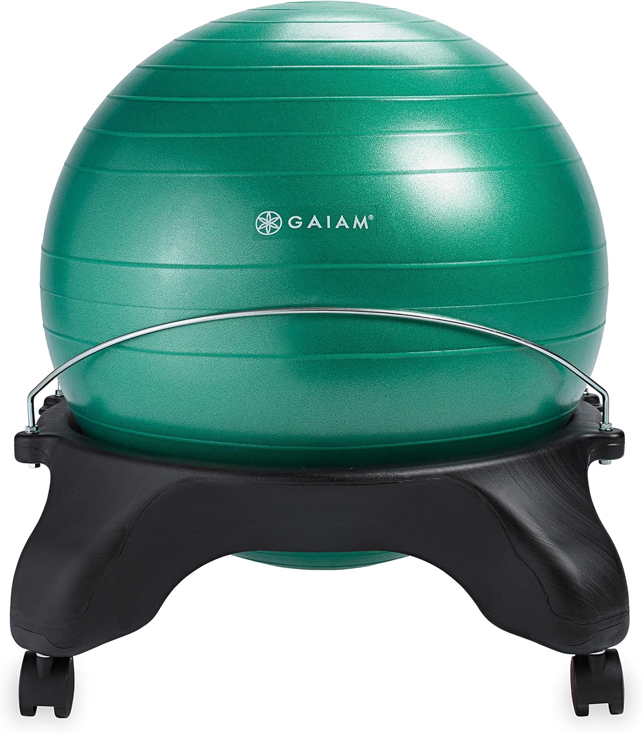 Gaiam 610-6002RTL Balance Ball Chair - Classic Yoga Ball Chair with 52cm Stability Ball, Pump & Exercise Guide for Home or Office, Black