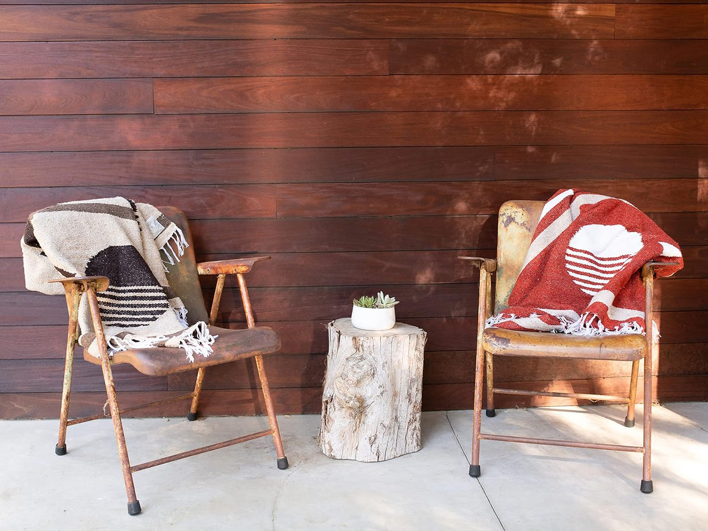 Mexican Blanket by Laguna Beach Textile Co - Beach, Yoga, Camping, or Decorative Throw Blanket - Traditional Handmade Serape (Ivory)
