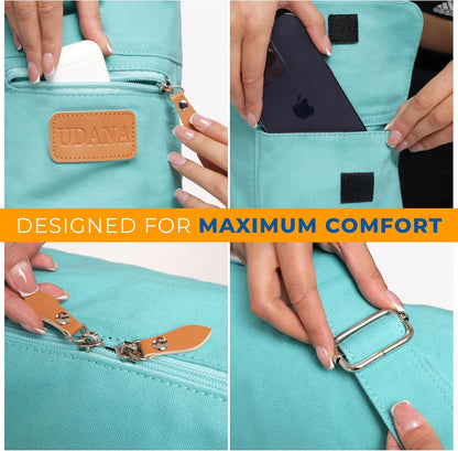 UDANA Canvas Yoga Mat Bag for Women & Men, Full-Zip Carrier with 3 Pockets & Adjustable Strap, Stylish Gym & Pilates Bag – Available in Multiple Sizes