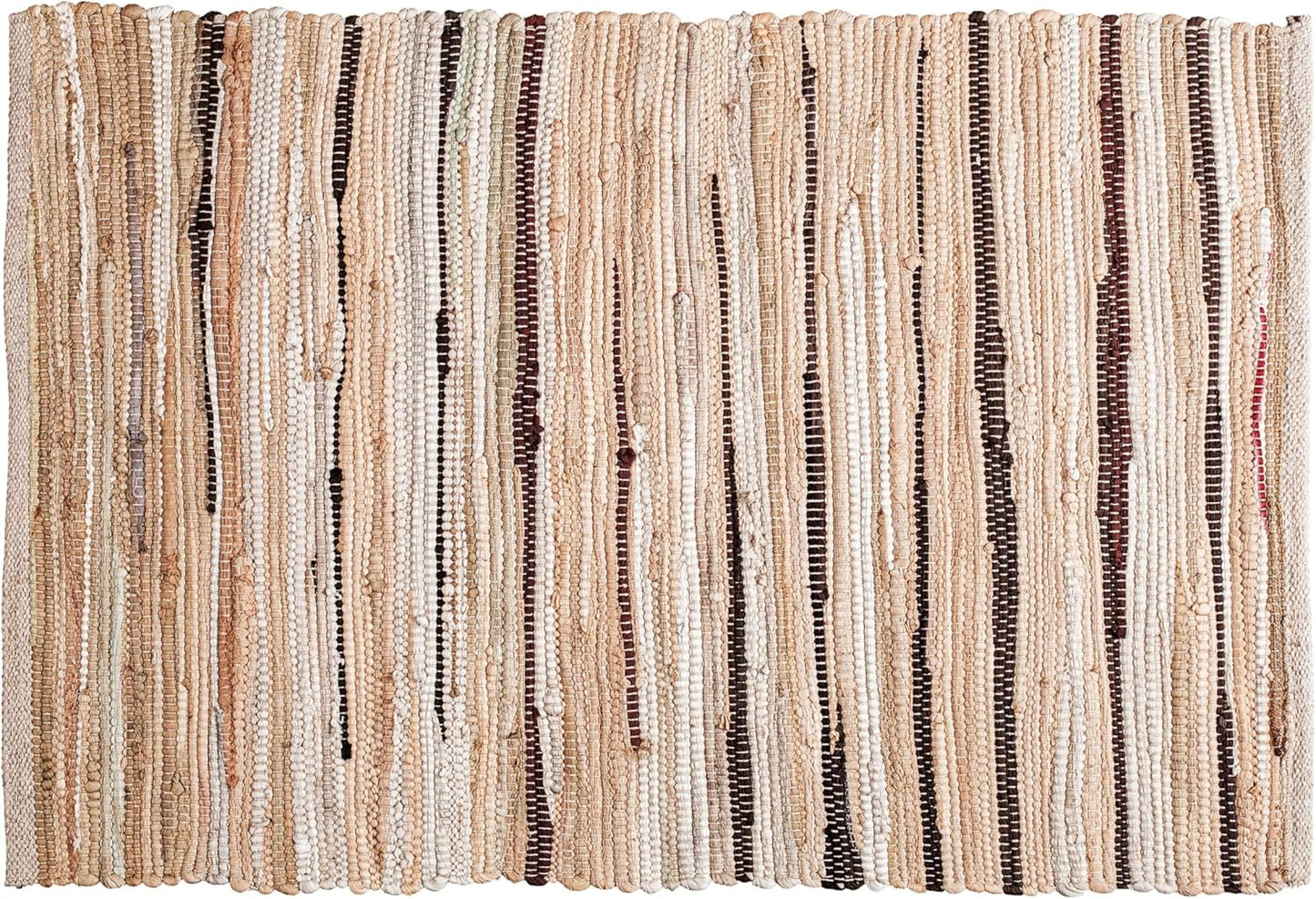 Ramanta Home 100% Cotton Chindi Hosiery Rug 24x36 Inch - Dark Multi, Farmhouse Reversible Soft Bohemeian Rugs Ideal for Entryways, Kitchen, Bedroom | Durable Lightweight Handmade Accent Doormat