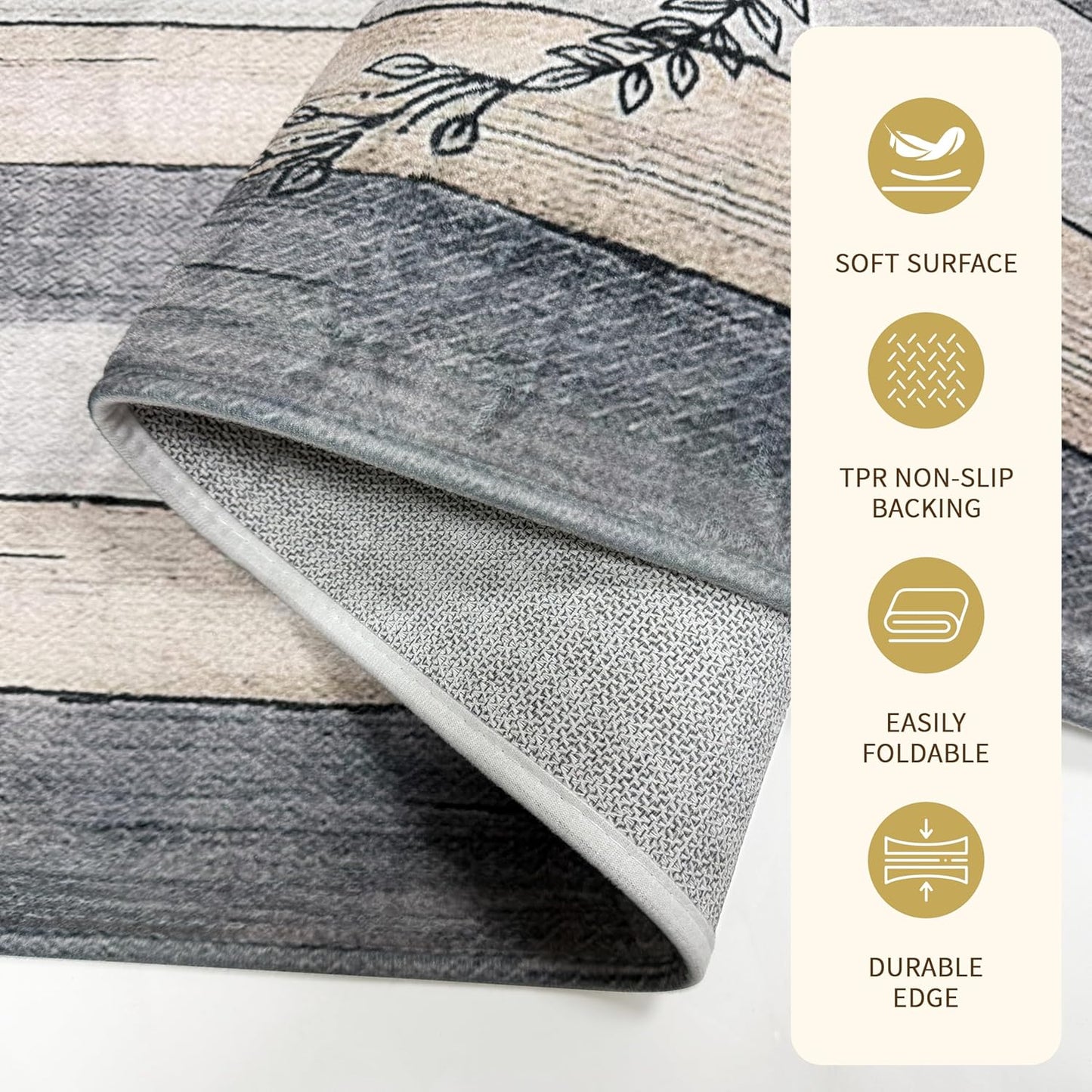 Coffee Kitchen Rug, 20"x47" Soft Velvet Kitchen Runner, Laundry Room Rugs Thickened TPR Bottom Floor Mat, Friendly for Kids & Pets, Multi-Use for Yoga Office, Coffee Station Rug Decor