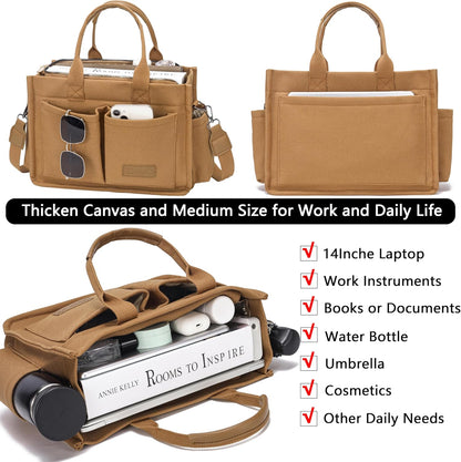 ZHMO Canvas Tote Bag for Women,Women's Bags Crossbody Bags Work Laptop Tote Bag Large Handbags Purse for Travel Nurse Teacher