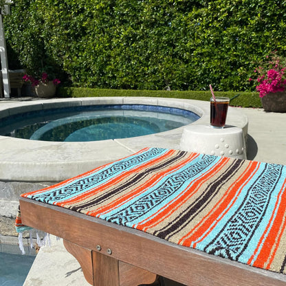 Del Mex Classic Mexican Blanket, Large Authentic Woven Falsa Throw (70"x50"), Artisan Southwest Décor for Beach, Yoga, Outdoors (Lavender)