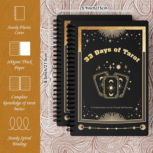 The 33-Day Tarot Challenge Journal: Master Tarot History, Symbols, Card Meanings & Spreads | Daily Practices for Self-Discovery, Healing, Intuition, Meditation & Personal Growth, A5(5.9x8.5 inch)