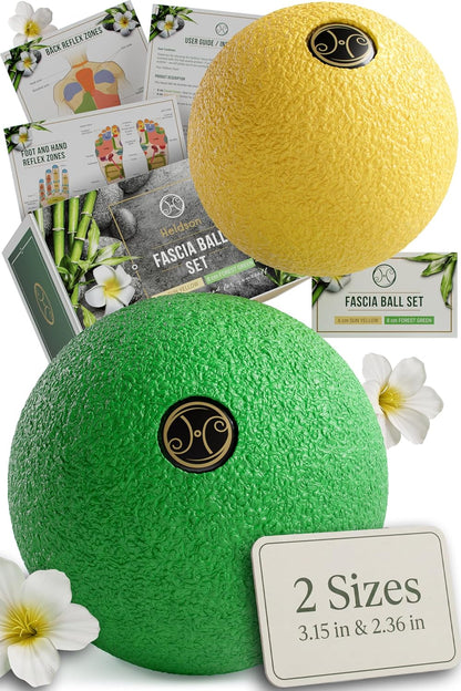 HELDSON® EPP Fascia Massage Balls Set [6cm & 8cm] – Trigger Point Massage Ball for Back, Feet & Neck – Deep Tissue Muscle Release & Myofascial Therapy – Lightweight & Firm