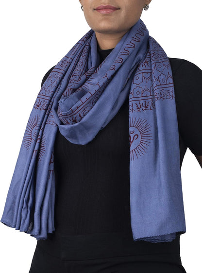 Yoga Scarf Meditation Shawl Large Wrap Hindu Prayer Stole OM print