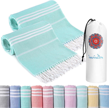 Antfuny Turkish Beach Towels Vacation Essentials Quick Dry Sand Free Oversized Bath Pool Swim Towel Extra Large XL Blanket Adult Travel Cruise Accessories Must Haves Clearance Stuff Necessities - Colors C