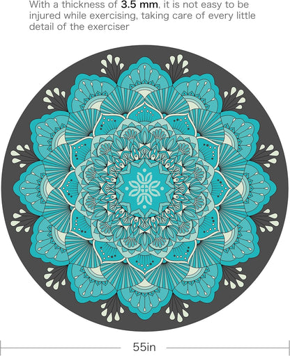 Pilates Mat Round Oversize Yoga Mat Suede Rubber Non-Slip Dia 140cm Exercise Mat Meditation Mat Workout Mat for Home Outdoor