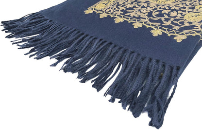Urban CoCo Women's Embroidered Oversize Tassel Shawl Scarf Wraps for Women