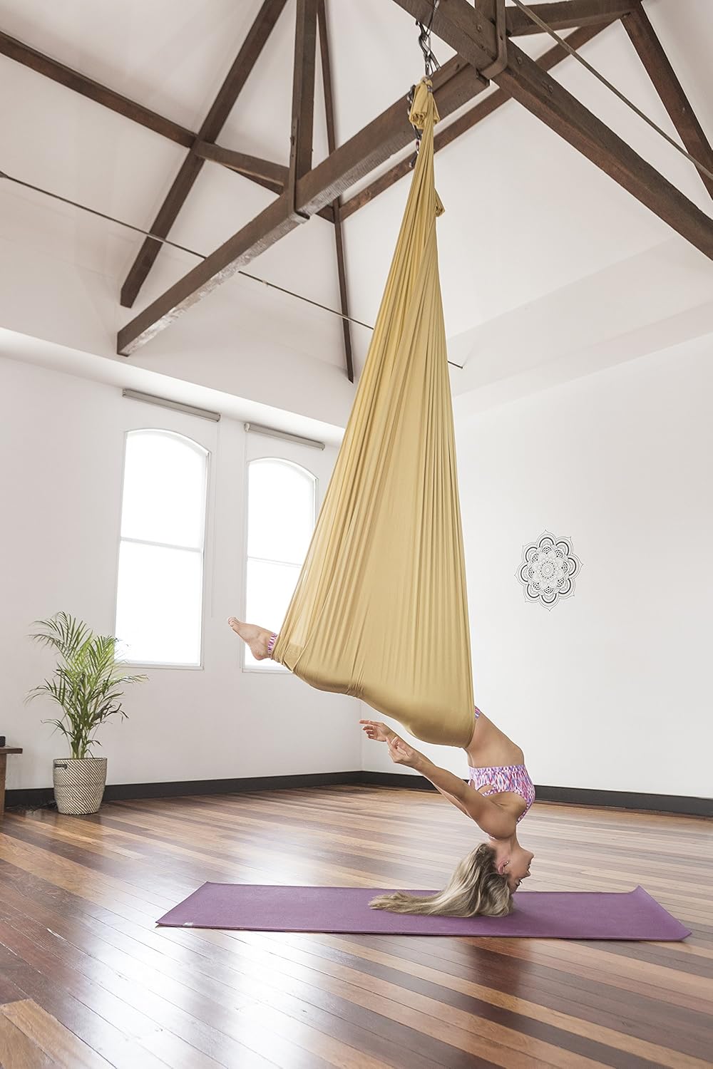 Pinc Active Silk Aerial Yoga Swing & Hammock Kit for Improved Yoga Inversions, Flexibility & Core Strength
