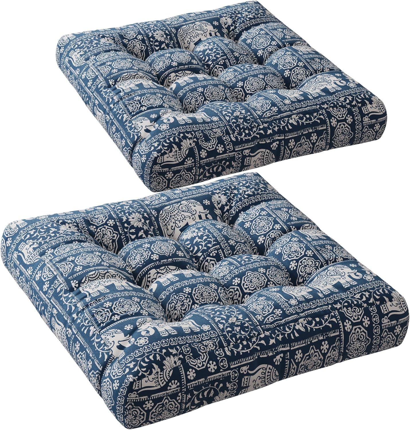 Codi Boho Floor Pillow, Large Meditation Cushion for Adults, Square Pillows Seating for Yoga Living Room Tatami Sitting Home Decor, Memory Foam Added, 22x22 Inch, Multi Patchwork