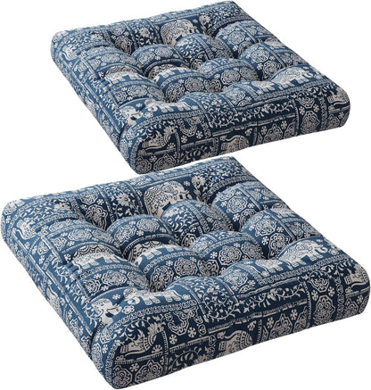 Codi Boho Floor Pillow, Large Meditation Cushion for Adults, Square Pillows Seating for Yoga Living Room Tatami Sitting Home Decor, Memory Foam Added, 22x22 Inch, Multi Patchwork