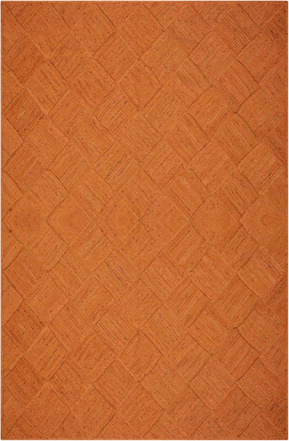 Hand Braided Jute 4 Ft Square Kilim Rug Flatweave Pink Geometric Pattern Jute Sisal Rug, Thick 0.27 Inch Indoor Outdoor Carpet for Kitchen, Bedside, Yoga Mat - Colors A